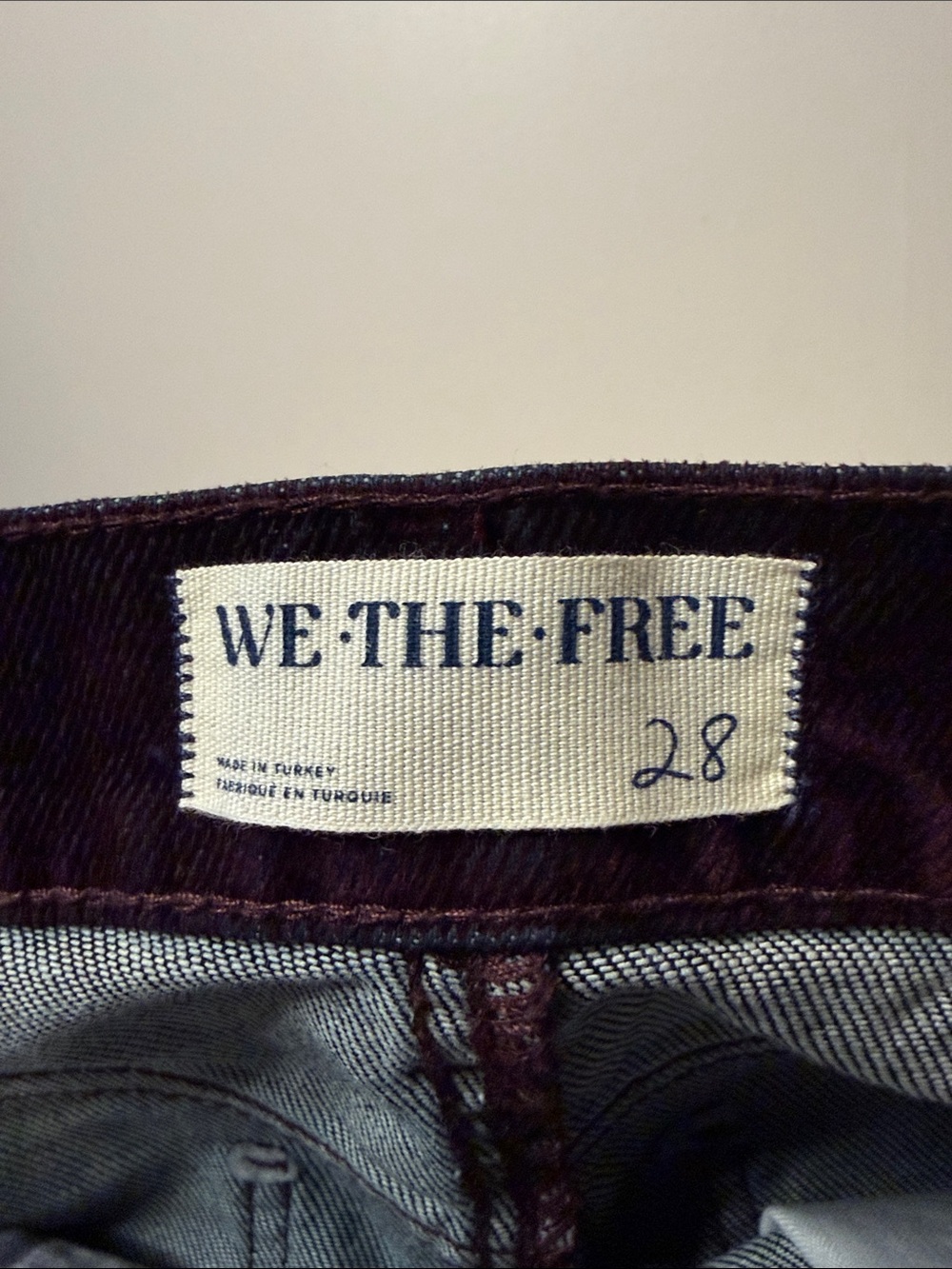 Free People Straight Leg Jeans in Deep Plum - Picture 5 of 10